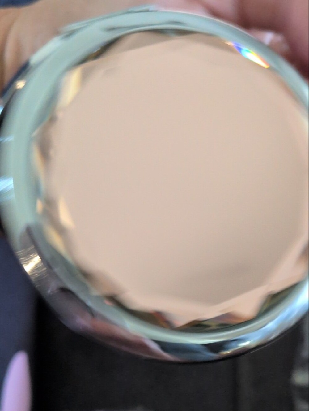 Rose Gold Compact Mirror‎ with Pink Accent - Women Makeup Setting Accessory - Picture 2 of 4